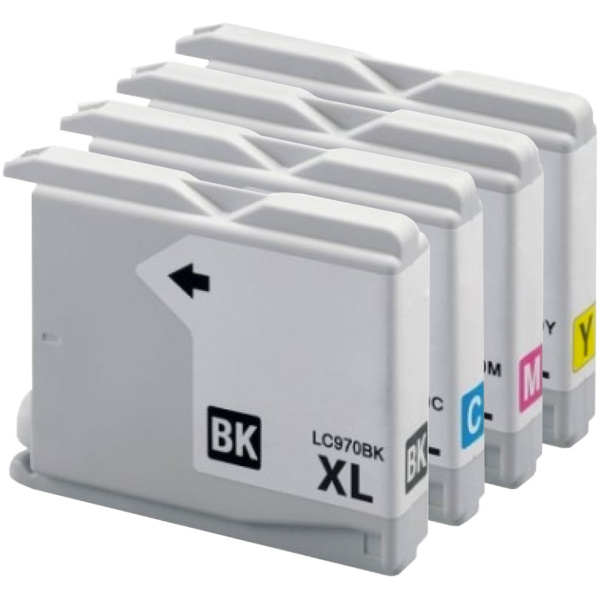 Brother Huismerk LC-970 XL Cartridges – Zwart + Alle Kleuren Set - Inktkeuze