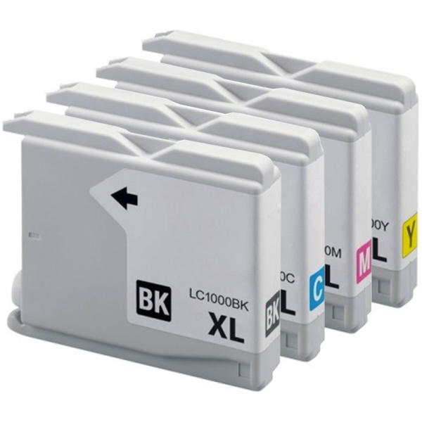 Brother Huismerk LC-1000 XL Cartridges – Zwart + Alle Kleuren Set - Inktkeuze
