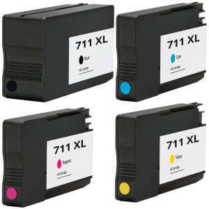 Huismerk HP 711 - Zwart + Alle Kleuren Set - Inktkeuze