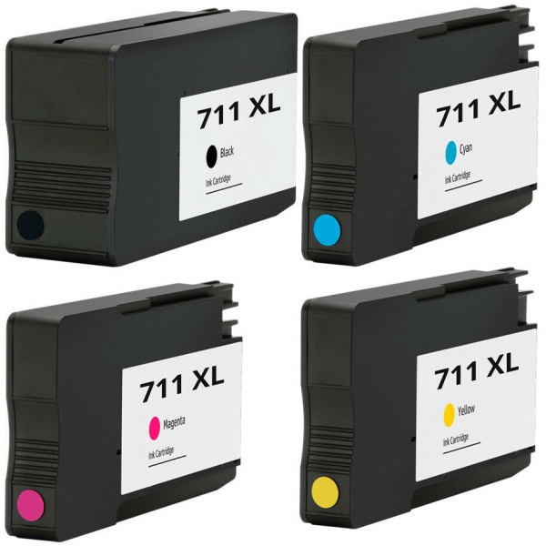 Huismerk HP 711 - Zwart + Alle Kleuren Set - Inktkeuze