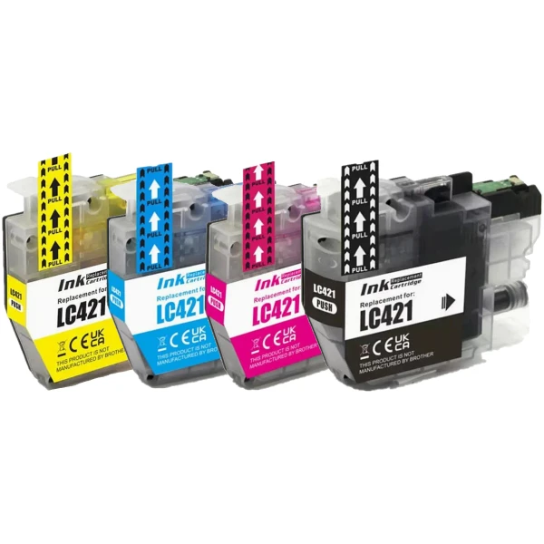 LC-421 Zwart + Alle Kleuren - Huismerk inktcartridge compatible met Brother DCPJ1050DW / Brother DCPJ1140DW / Brother LC421 / Brother MFCJ1010DW